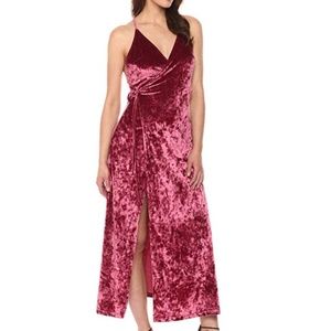 Velvet Rope Wrap Front Cross Back Maxi Dress XS